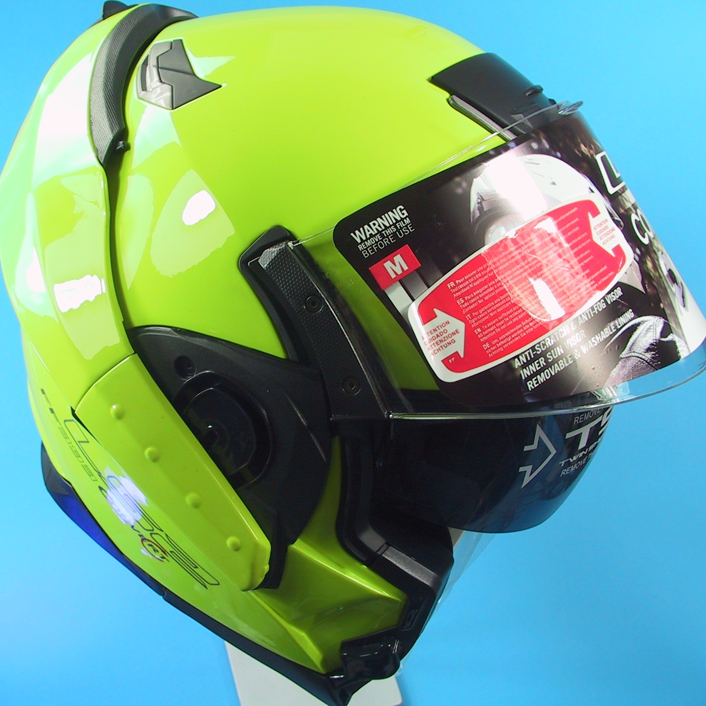 LS2 Folding Helmet // FF393.1 convert Neon Yellow // Motorcycle Helmet